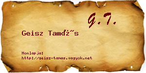 Geisz Tamás névjegykártya